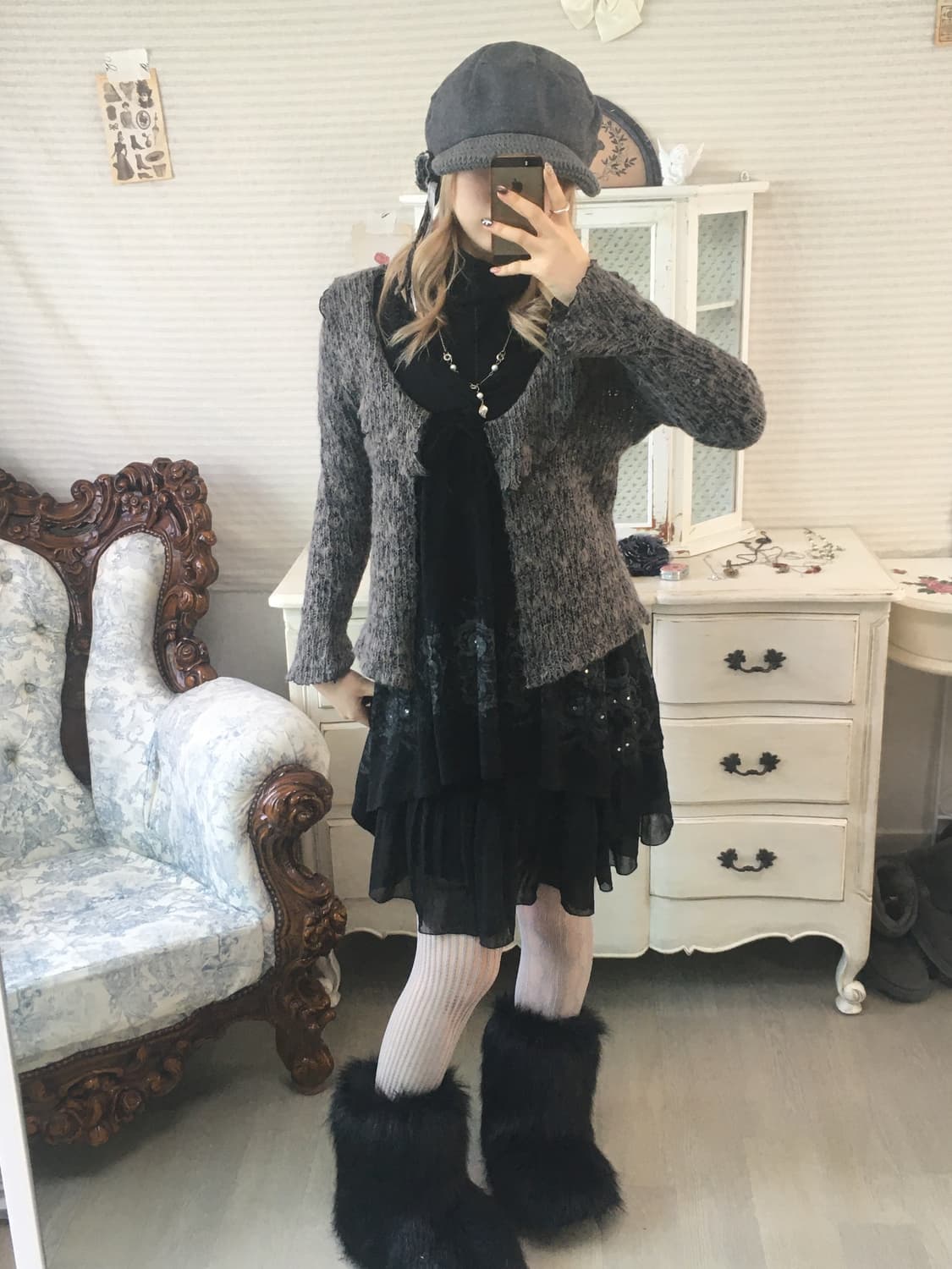 Set)그런지 페어리 가디건+세실맥비 오리엔탈 원피스 + 울니트 상품이미지4