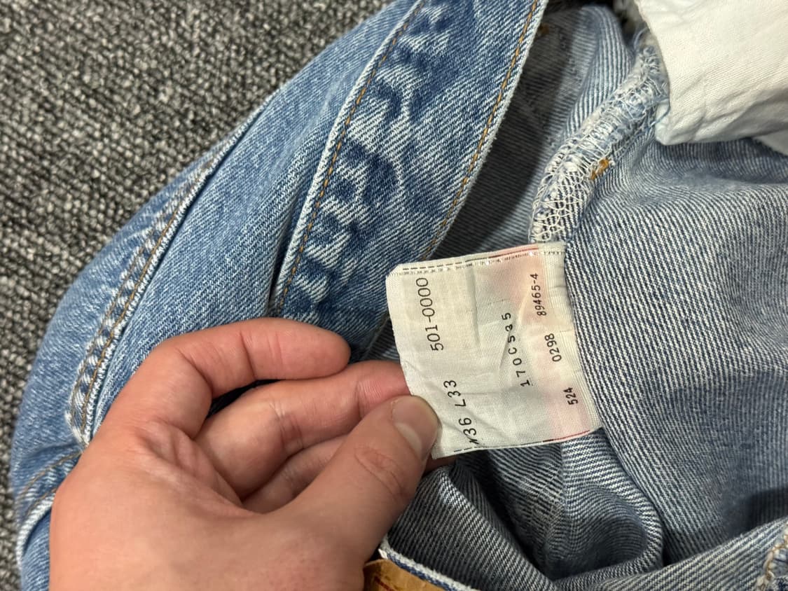 90s USA 리바이스 501xx 데님 빈티지 라이트블루 36 상품이미지5