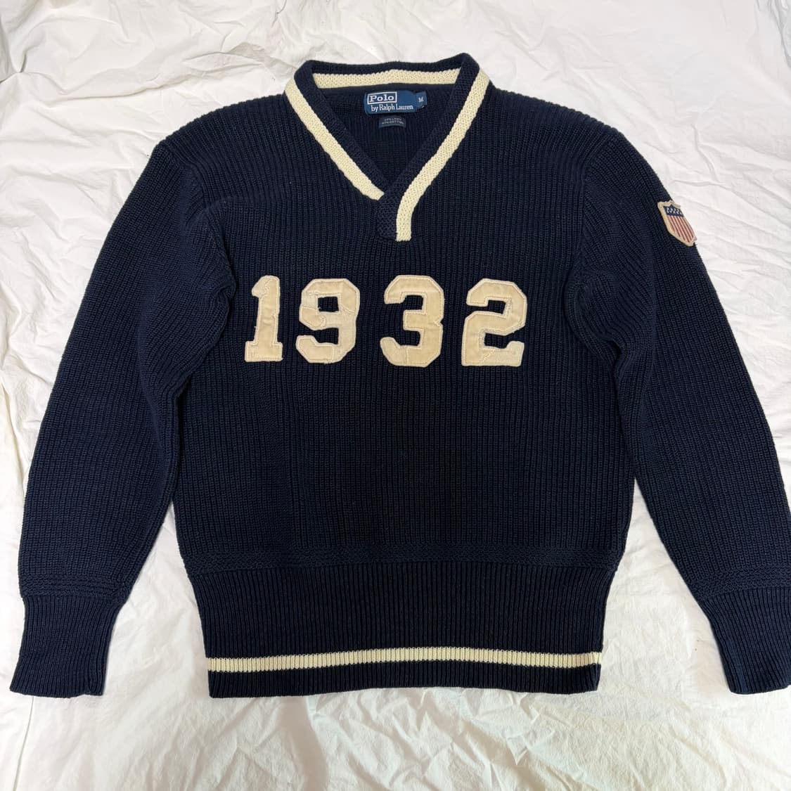 폴로 랄프로렌 1932 레터링 코튼 린넨 크리켓 니트 m 상품이미지2