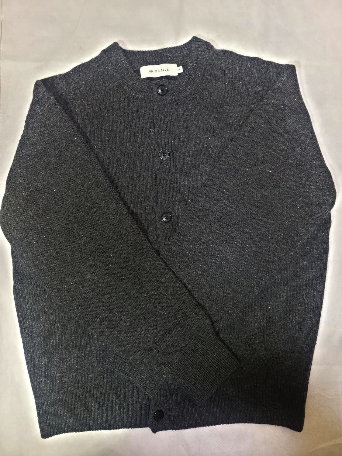 유니온블루 솔리드 크롭 가디건 차콜 M 상품이미지2