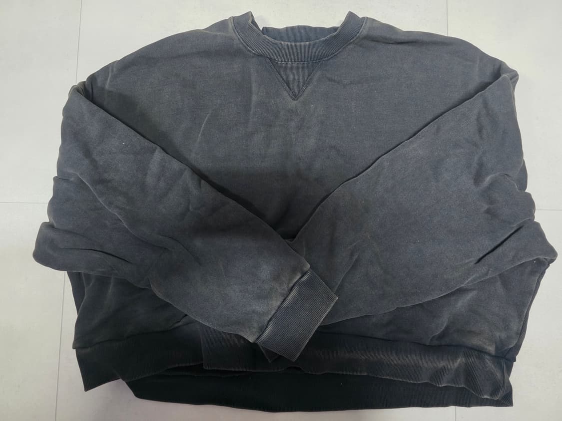 엔타이어스튜디오 박스크루 맨투맨 워시드블랙 M사이즈 상품이미지1