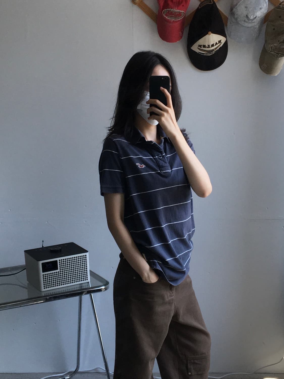 홀리스터 스트라이프 카라 반팔티셔츠 상품이미지1
