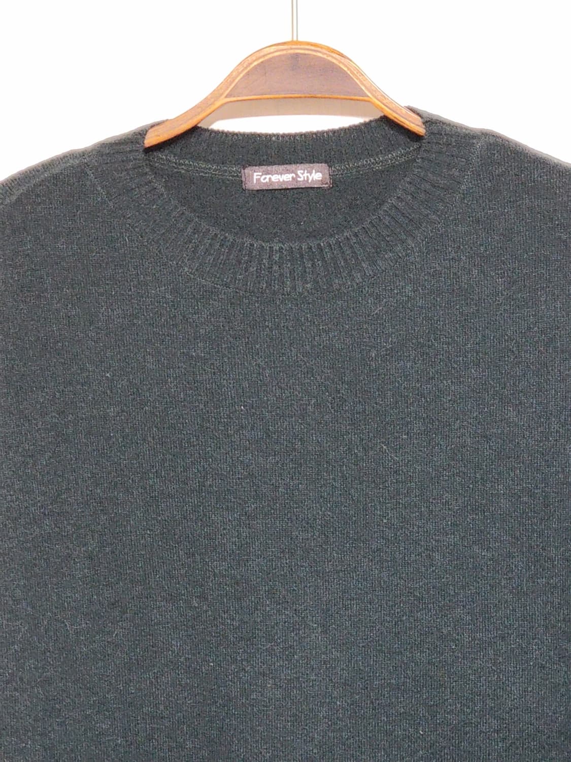 (XL) 캐시미어 니트 녹색 스웨터 무지 라운드  상품이미지2