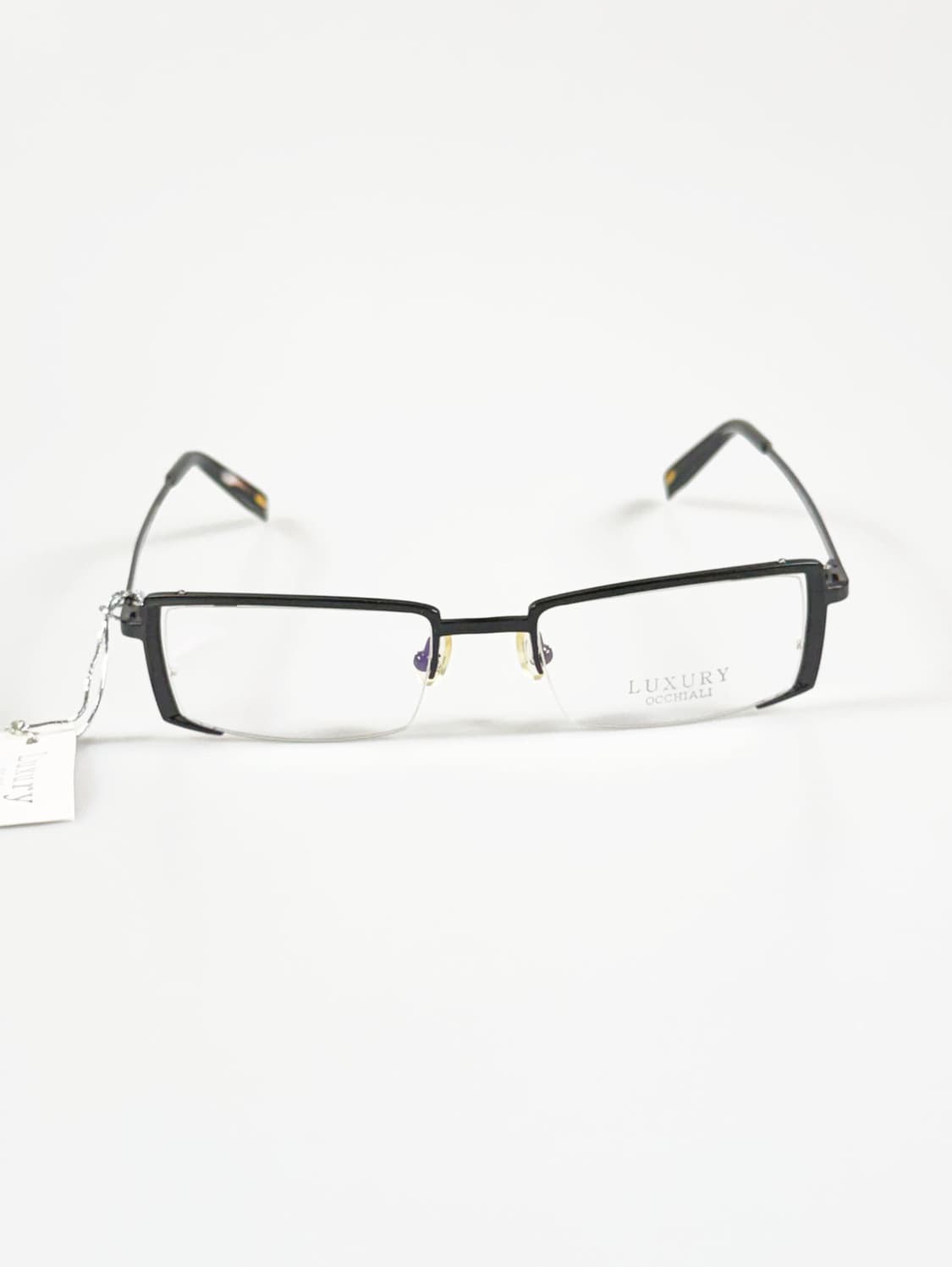 LUXURY OCCHIALI 블랙메탈 반무테 스퀘어 빈티지 안경 상품이미지1