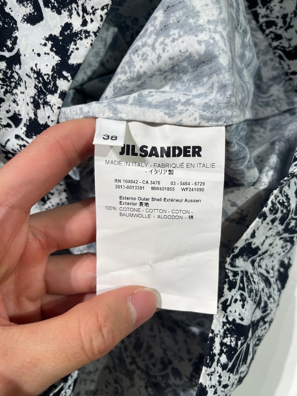 질샌더 13S/S 페인트 아트 히든 버튼 슬리브리스 미디원피스 상품이미지8