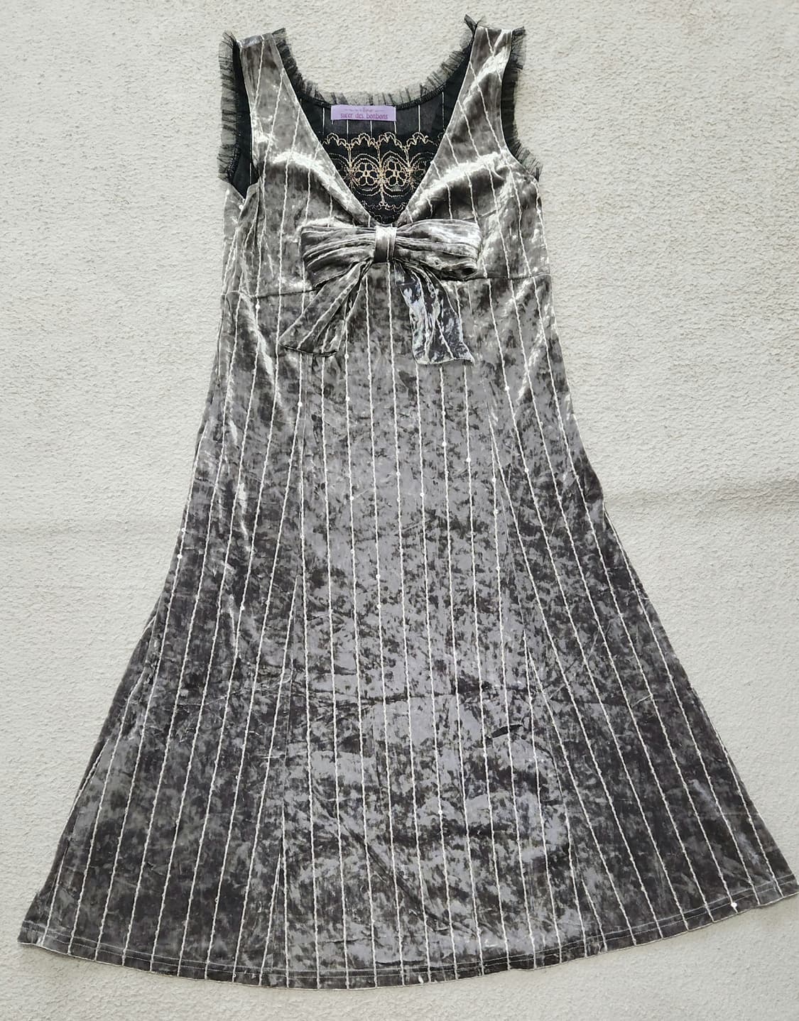 벨벳 민소매 리본 스핑클 원피스 상품이미지1