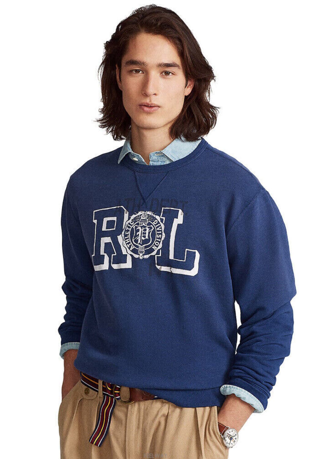 폴로 랄프로렌 RL 로고 네이비 스웻셔츠 XL 상품이미지3