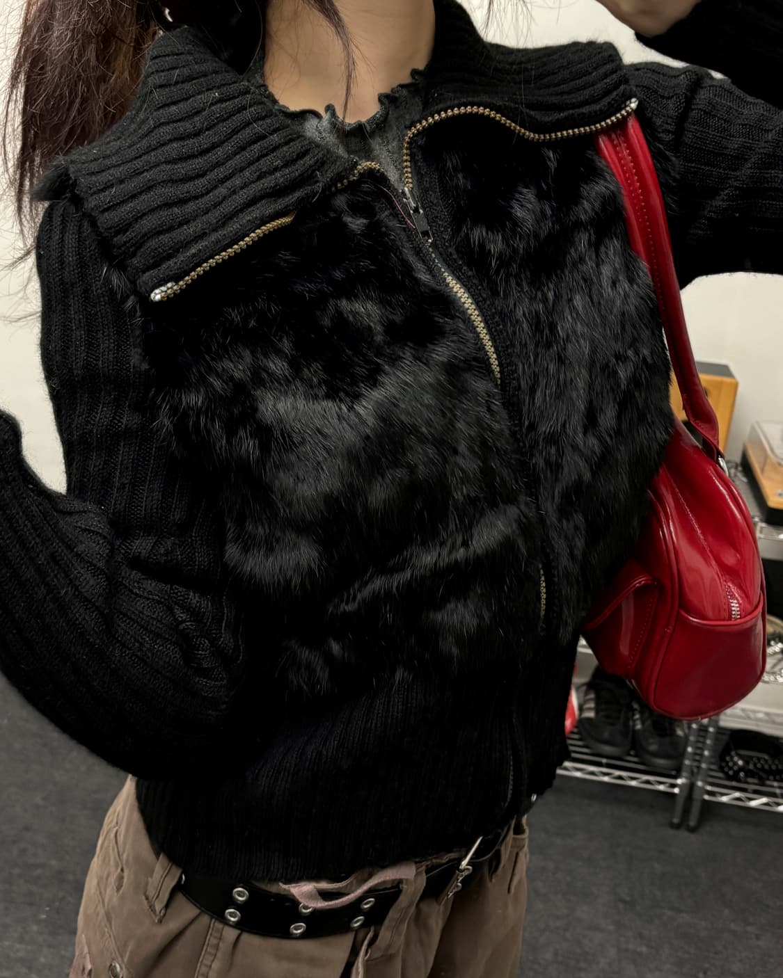 올드 빈티지 퍼 후드 다운 패딩 상품이미지1