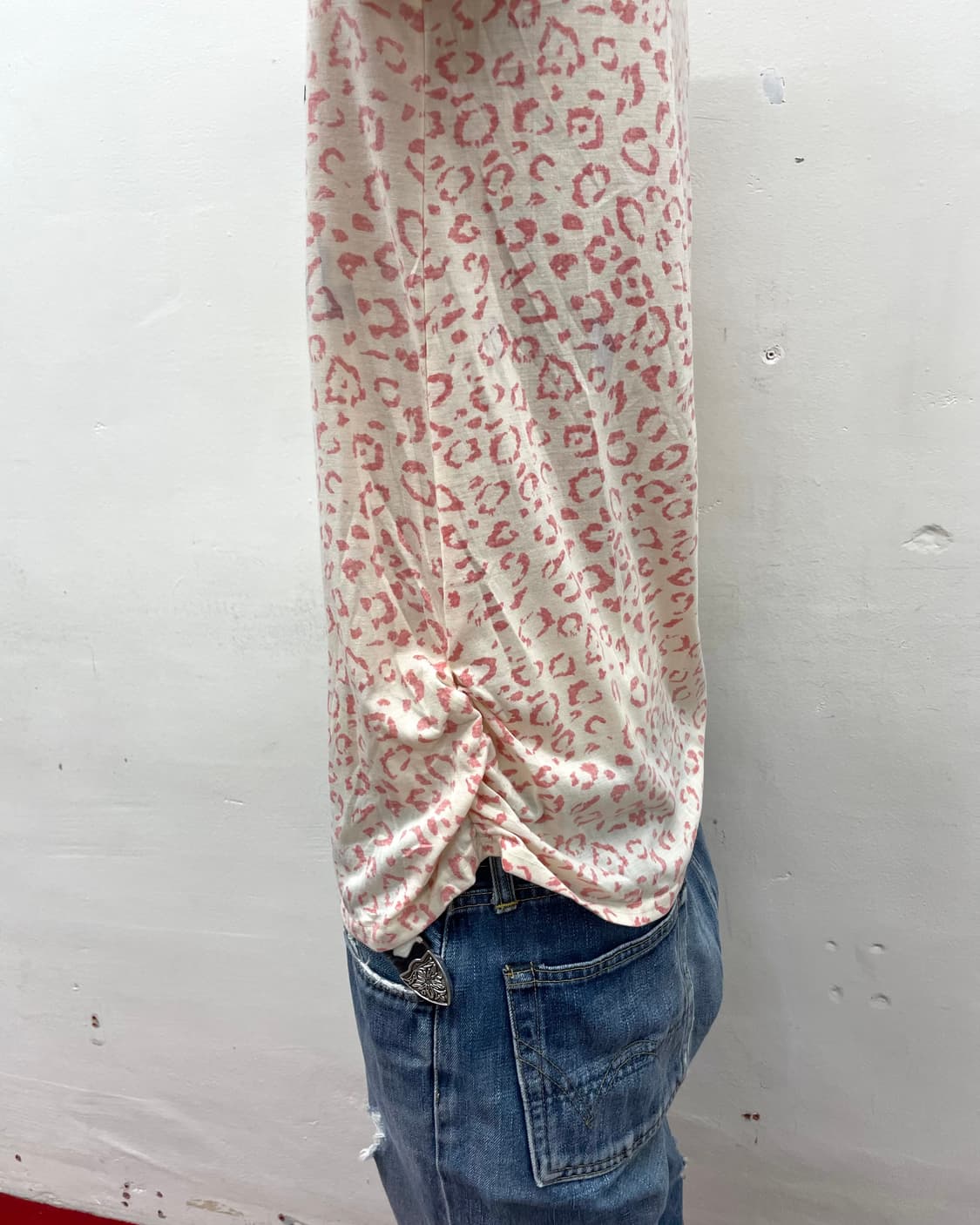 Pink Leopard Shirring T-Shirt  상품이미지3