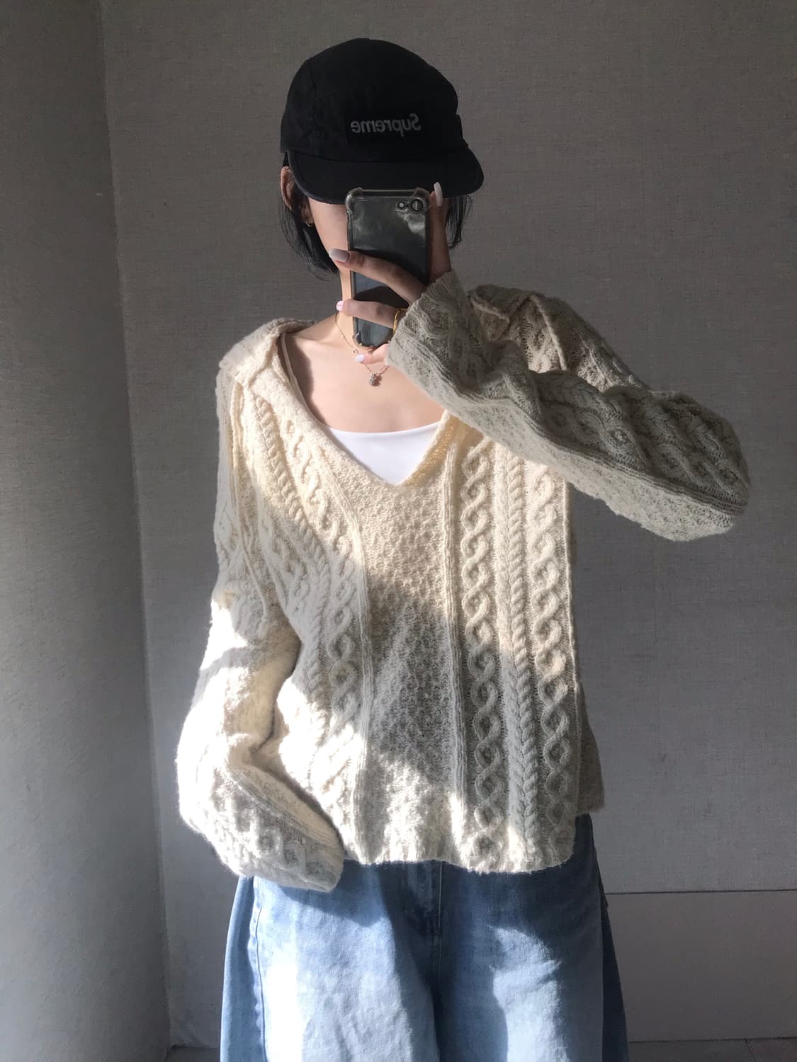 폴로 루즈핏 니트 후디 상품이미지5