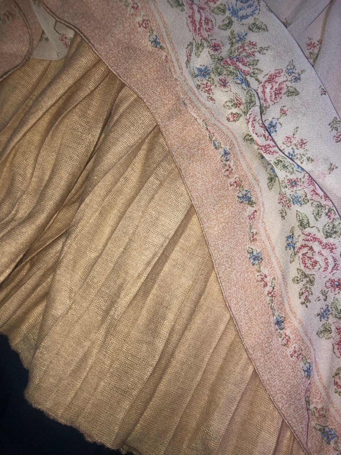 빈티지 구제 y2k 쉬폰 플라워 플레어 미디 스커트 상품이미지8