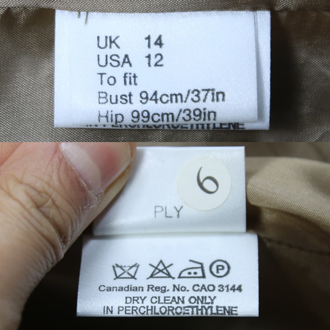 JAEGER 울 헤링본 자켓 (여성용 UK 14) 상품이미지8