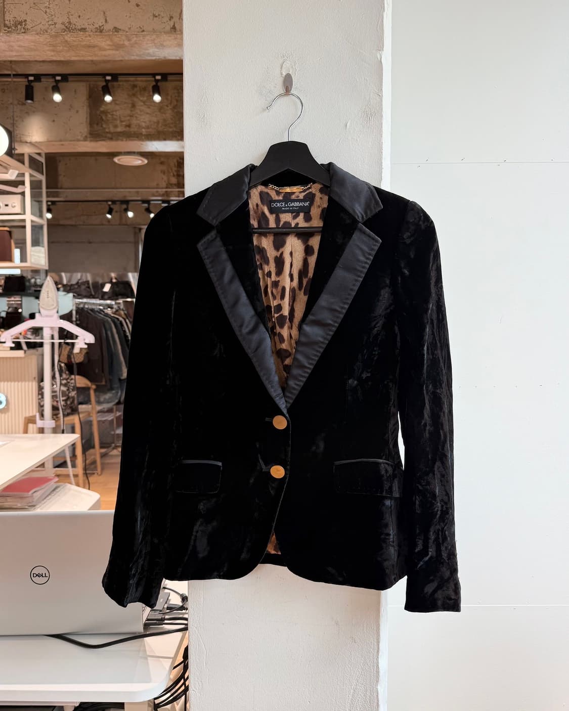 돌체앤가바나 블랙 벨벳 노치드 라펠 블레이저 자켓  상품이미지2