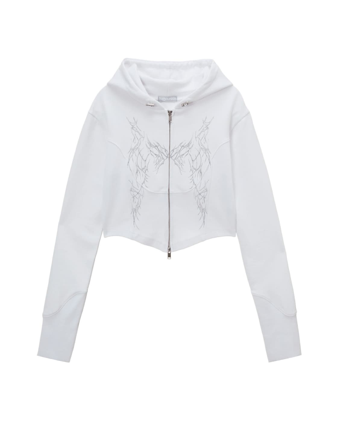 허그유어스킨 슬림 후디 집업 화이트 상품이미지1