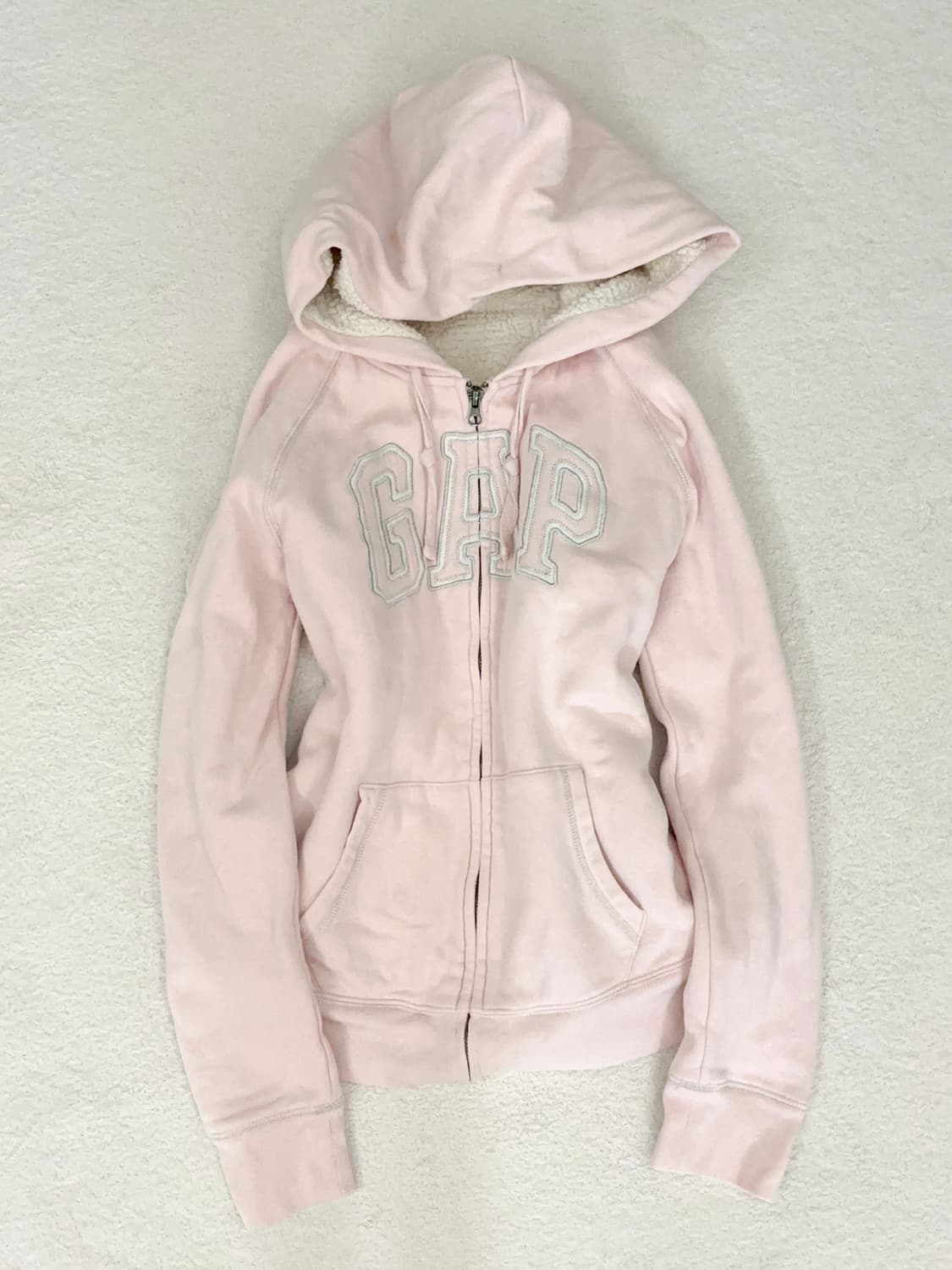 gap 딸기우유 글리터 양털 퍼 후드집업 갭후드집업 히메갸루라떼갸루 상품이미지1