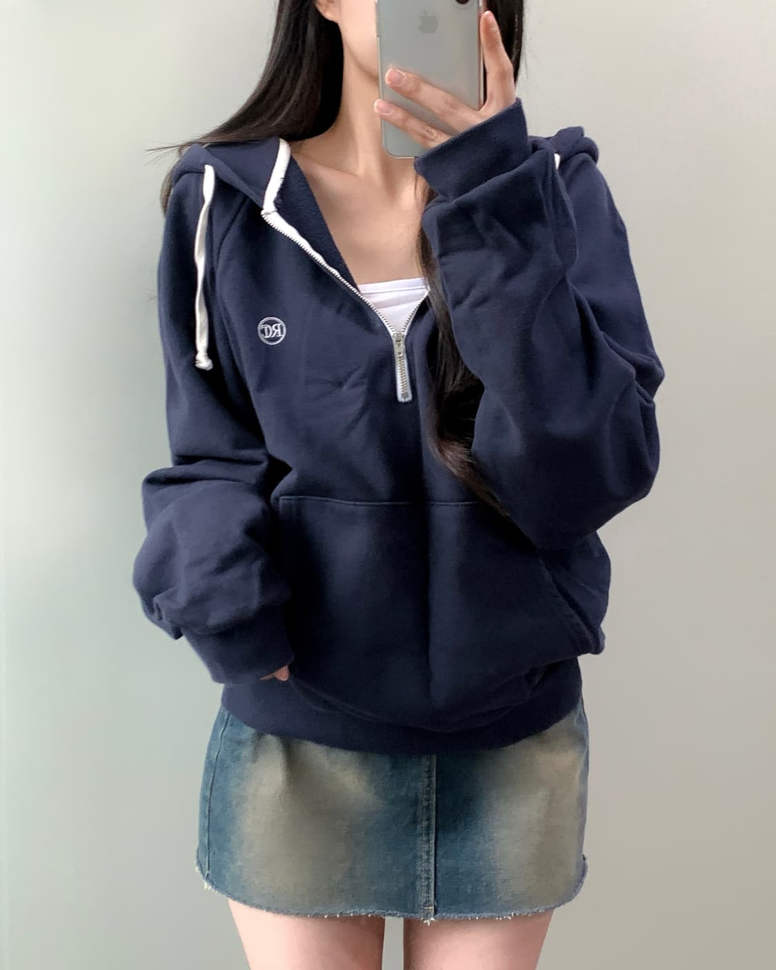 렉토 반집업 후드티 상품이미지1