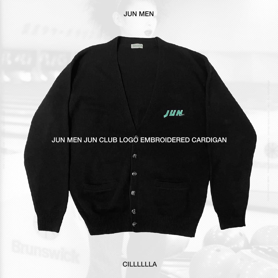 [100-105] JUNMEN 준멘 준클럽 로고 자수 가디건 상품이미지1