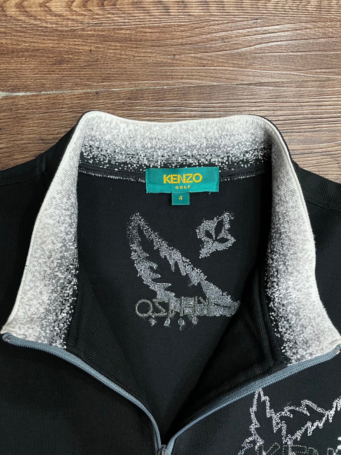 겐조 일본판 블랙 하프집업 반팔 티셔츠 상품이미지5