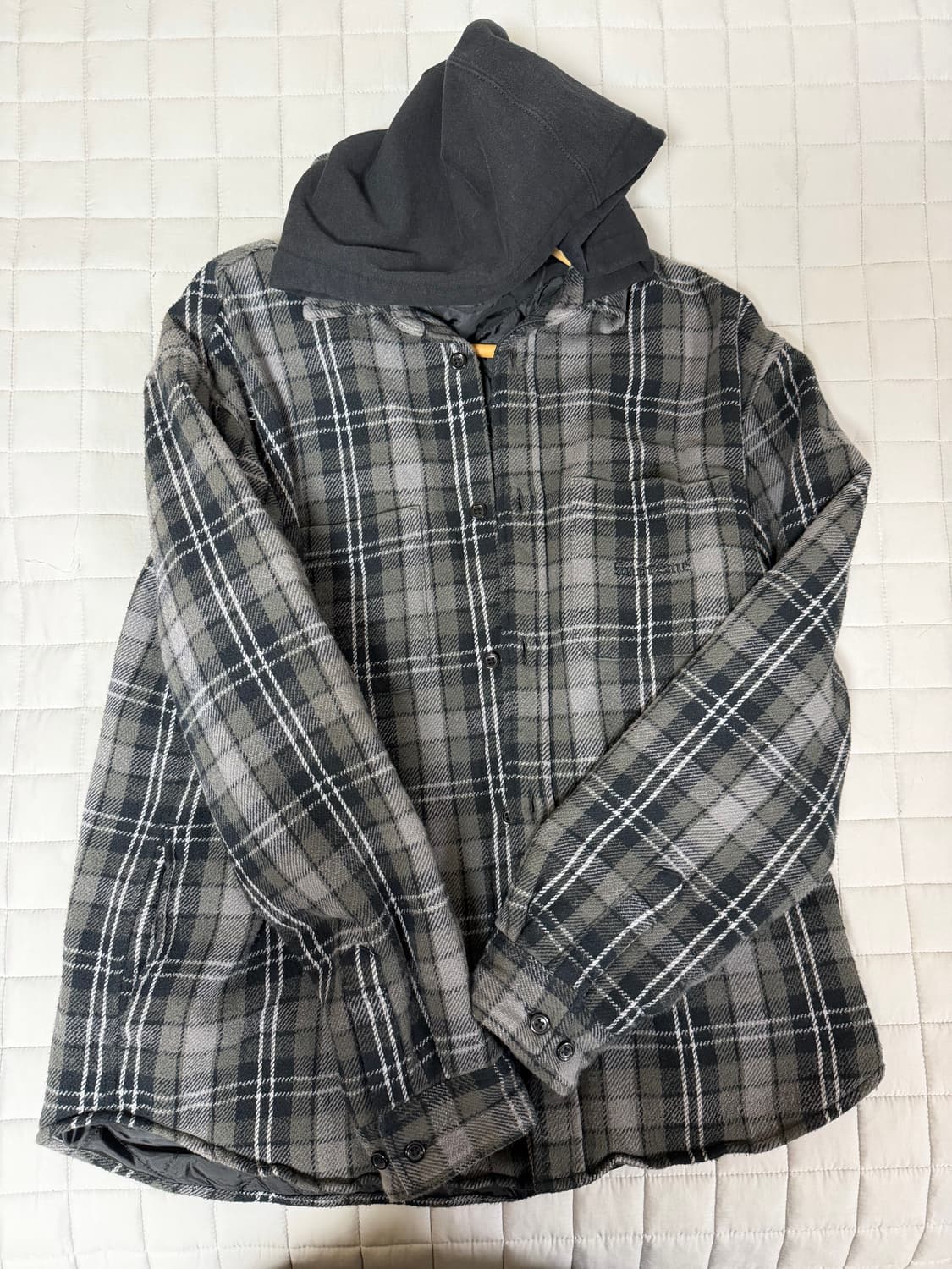 [M] 슈프림 타탄 플란넬 후드셔츠 블랙 상품이미지2