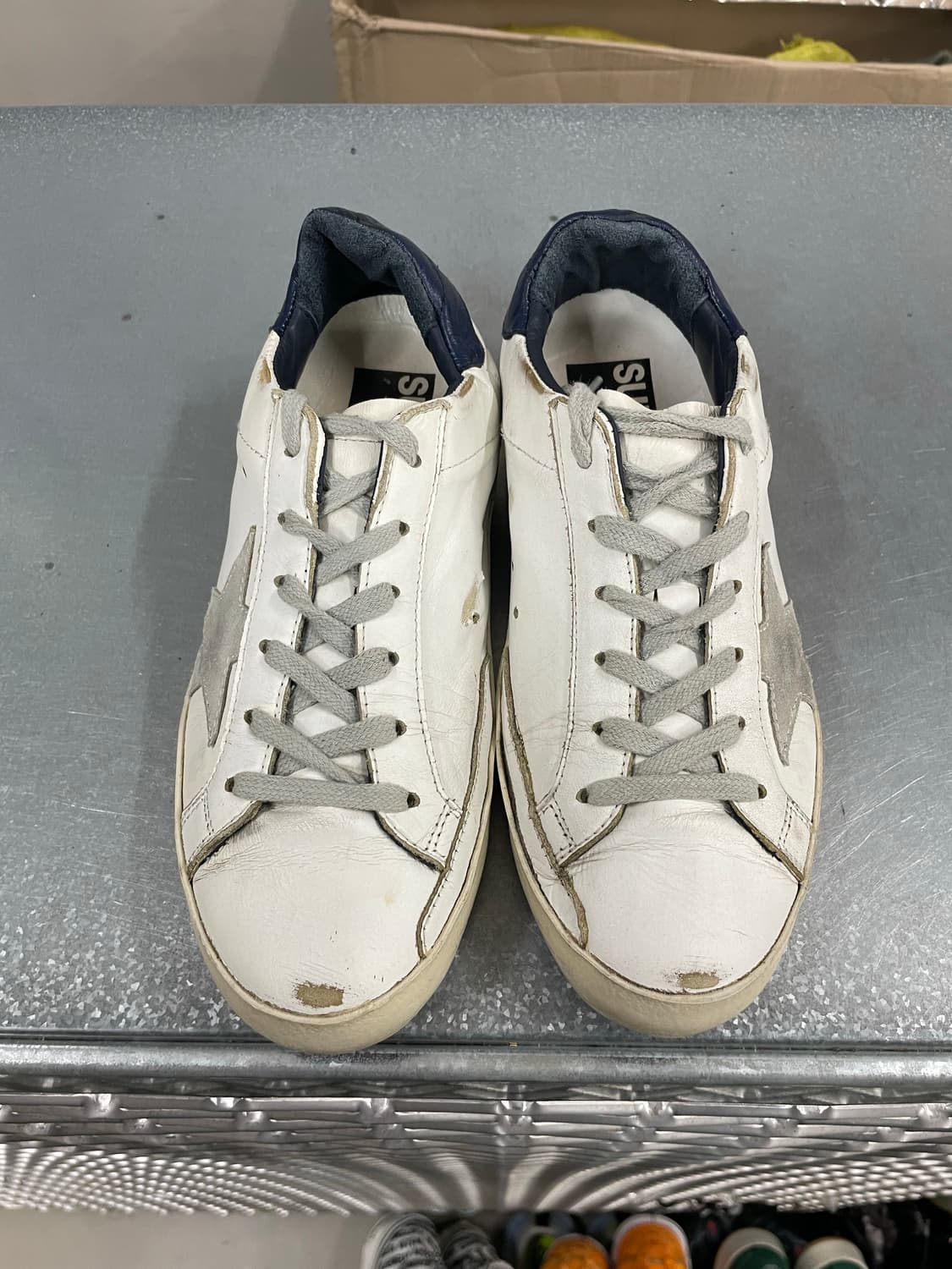 골든구스 슈퍼스타 화이트 크림 블루탭 36 상품이미지5