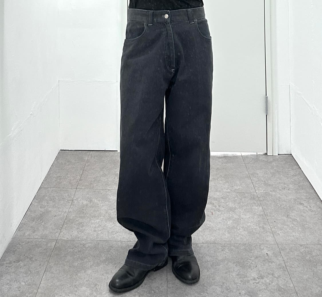 Back Graphic Printed Wide Denim Pants 상품이미지2