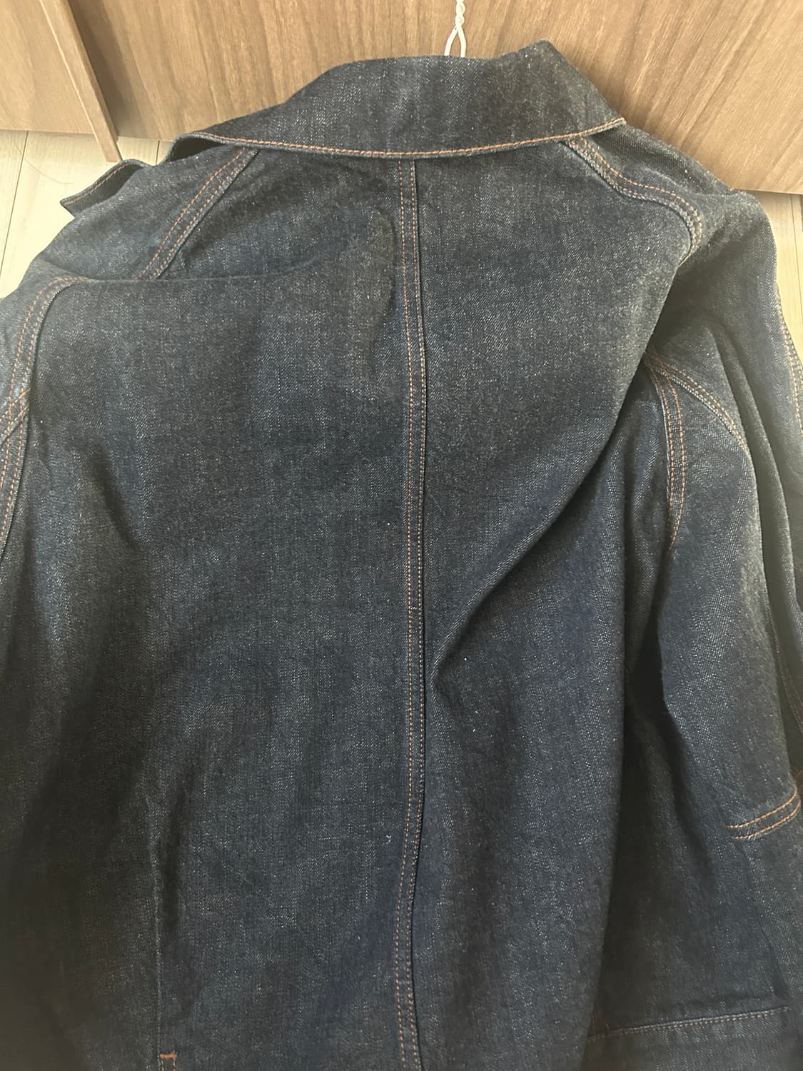 [짱구대디 컬래버]CONE 오버사이즈 데님 블루종 재킷 [딥 인디고] 상품이미지4