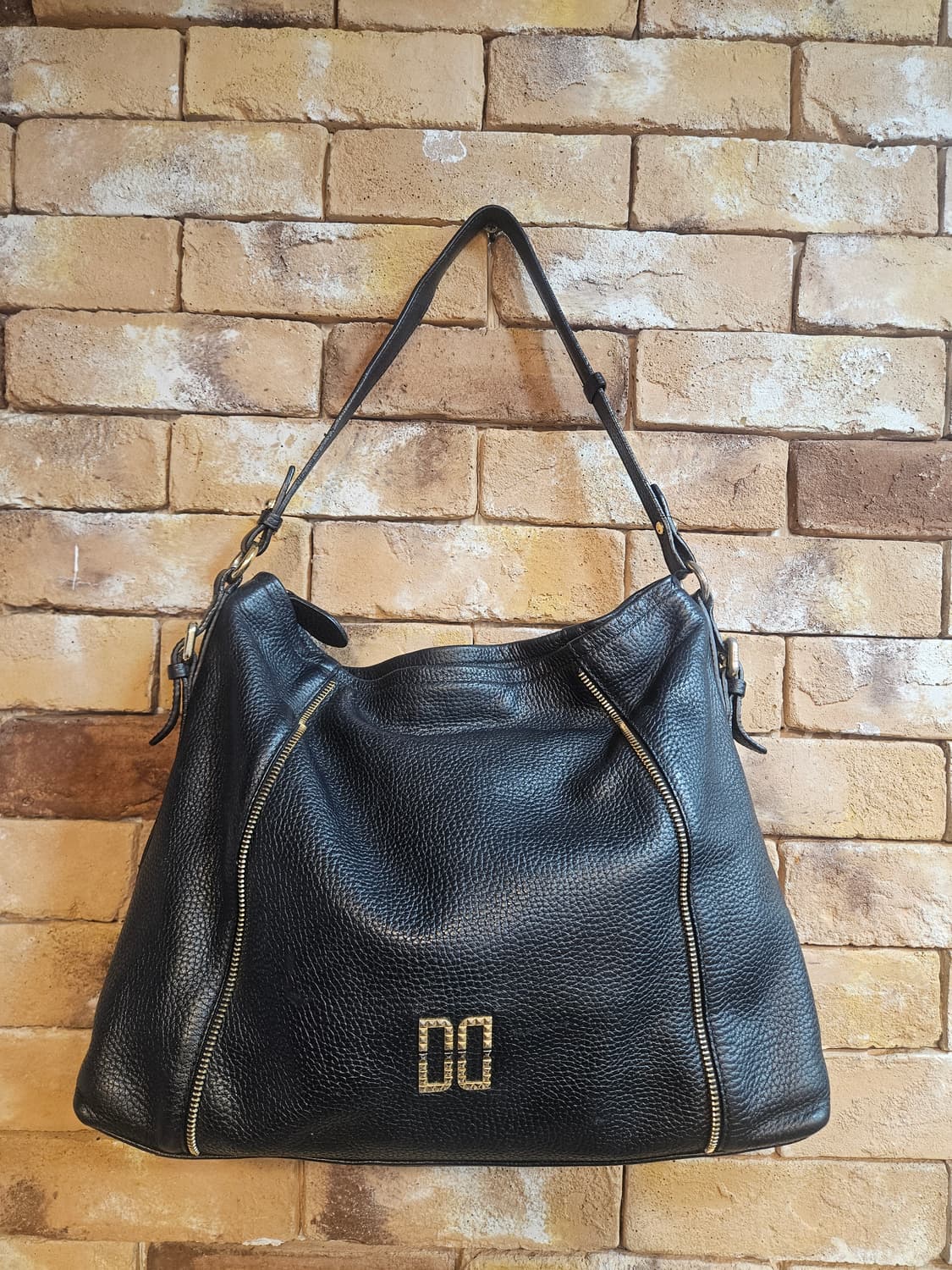 닥스 블랙 가죽 DD로고 숄더백 상품이미지1