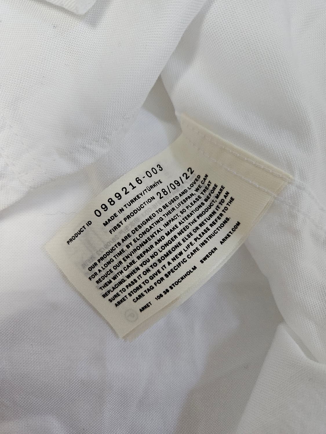 아르켓 ARKET 옥스포트 셔츠 화이트 레귤러핏 50 (새상품) 상품이미지6