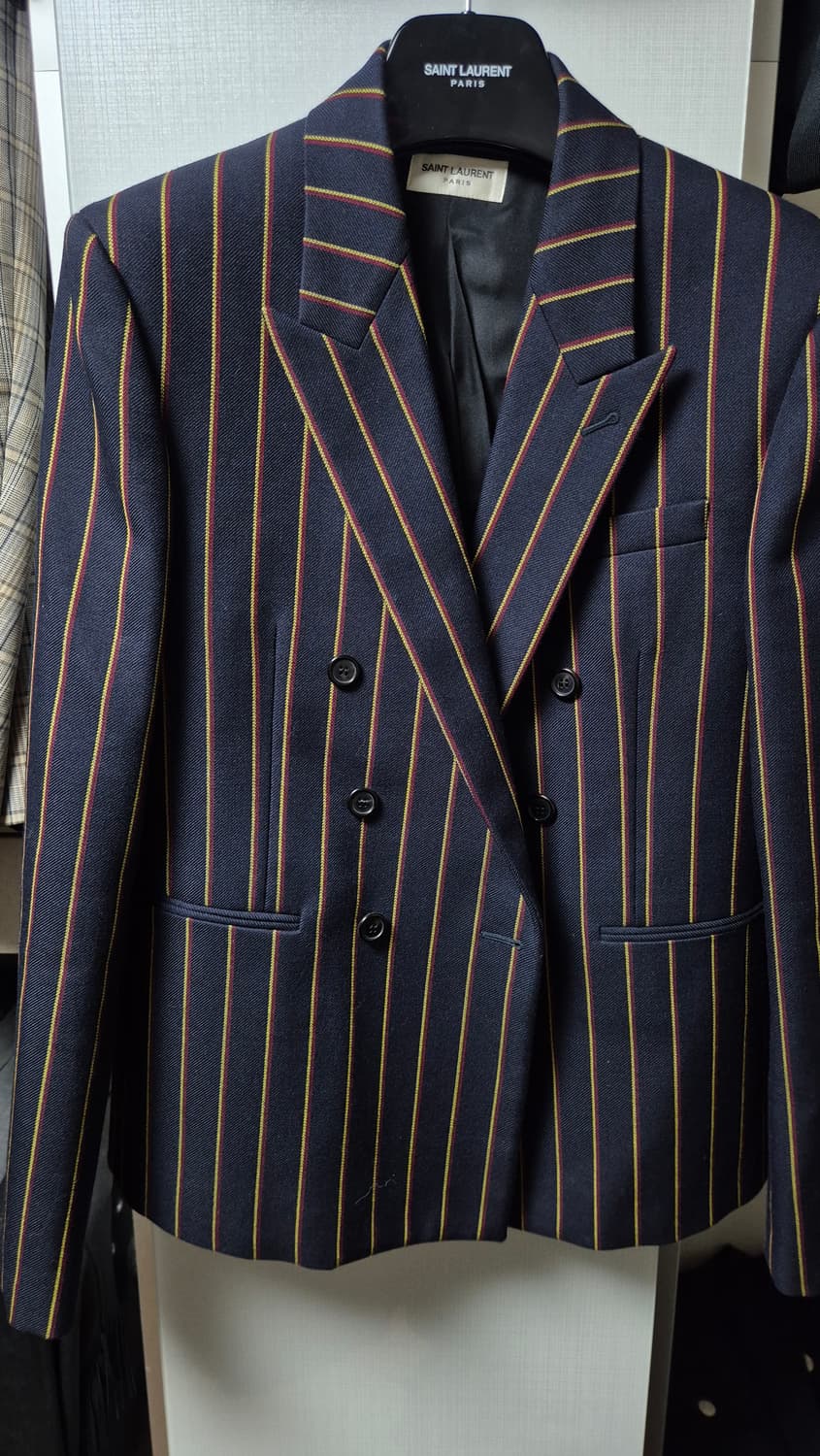 생로랑 스트라이프 더블 블레이져 상품이미지1