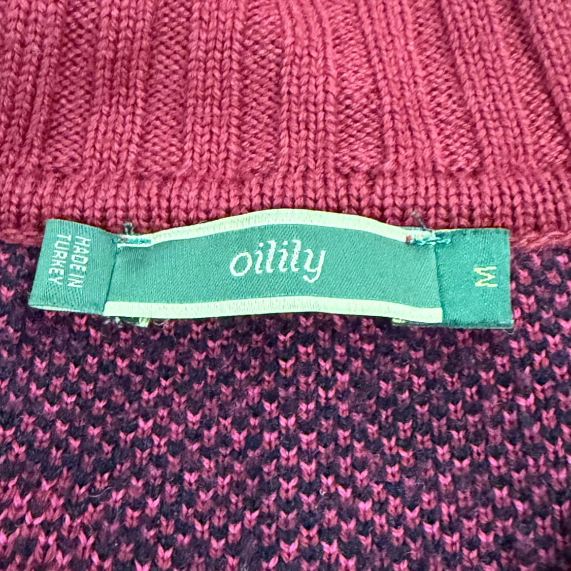 [정품/M] 오일릴리 꽃무늬 니트 가디건 블랙 레드 b10 상품이미지5