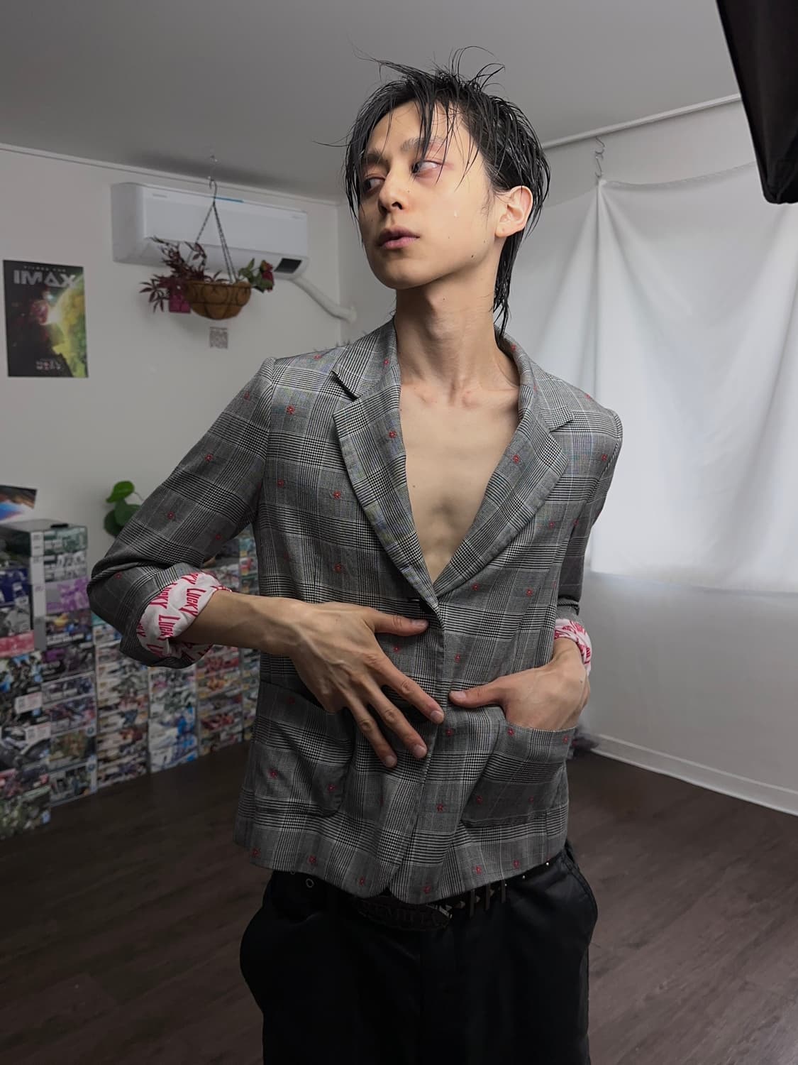 Lucky Chouette "C" 체크 플라워 자 상품이미지1
