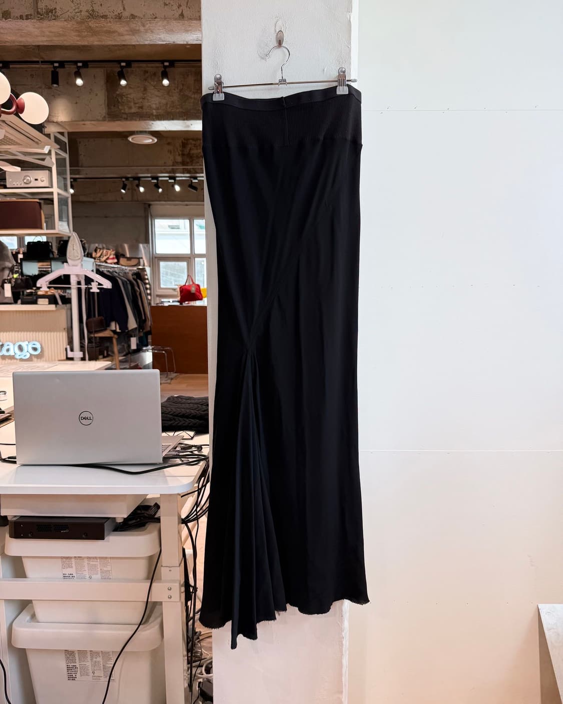 릭 오웬스 16ss 블랙 셔링 롱 스커트  상품이미지5