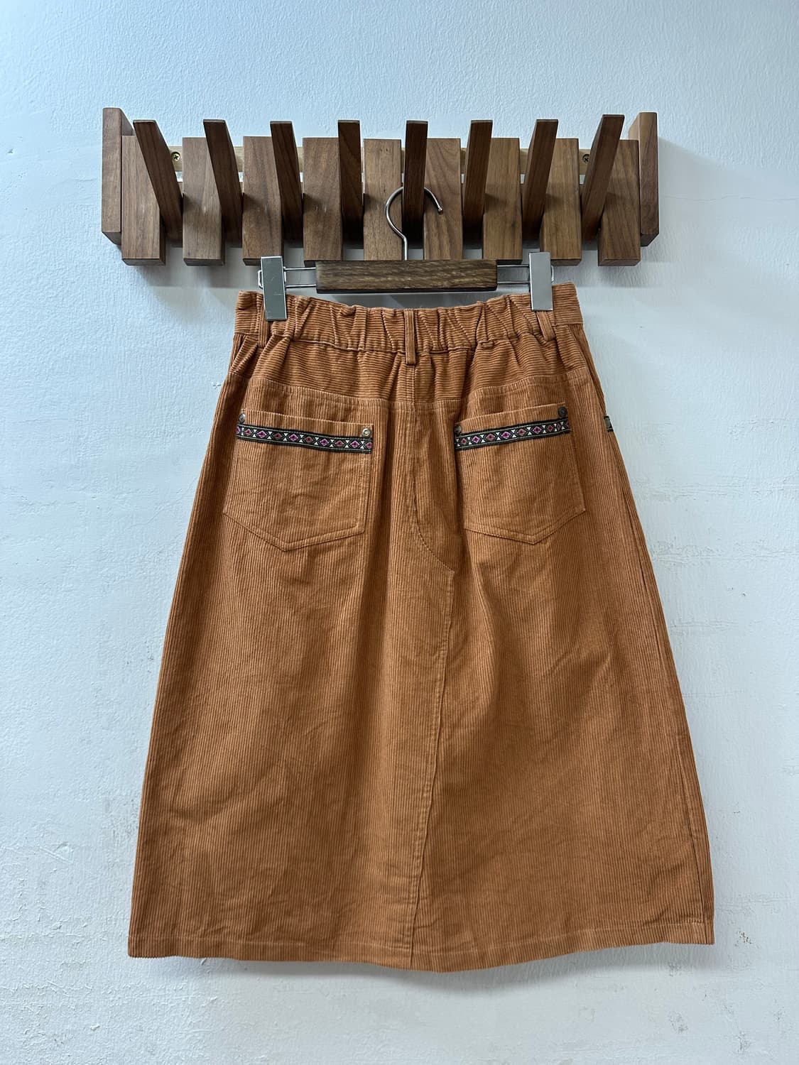 일본빈티지 자수 코듀로이 코튼 포켓 스커트 상품이미지4