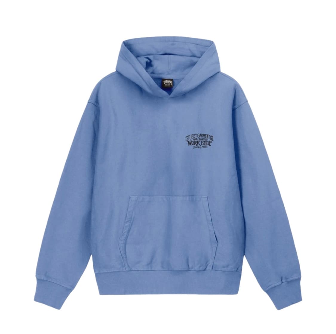 스투시 x 아워레가시 워크샵 서프맨 피그먼트 다이드 후드 블루 상품이미지2