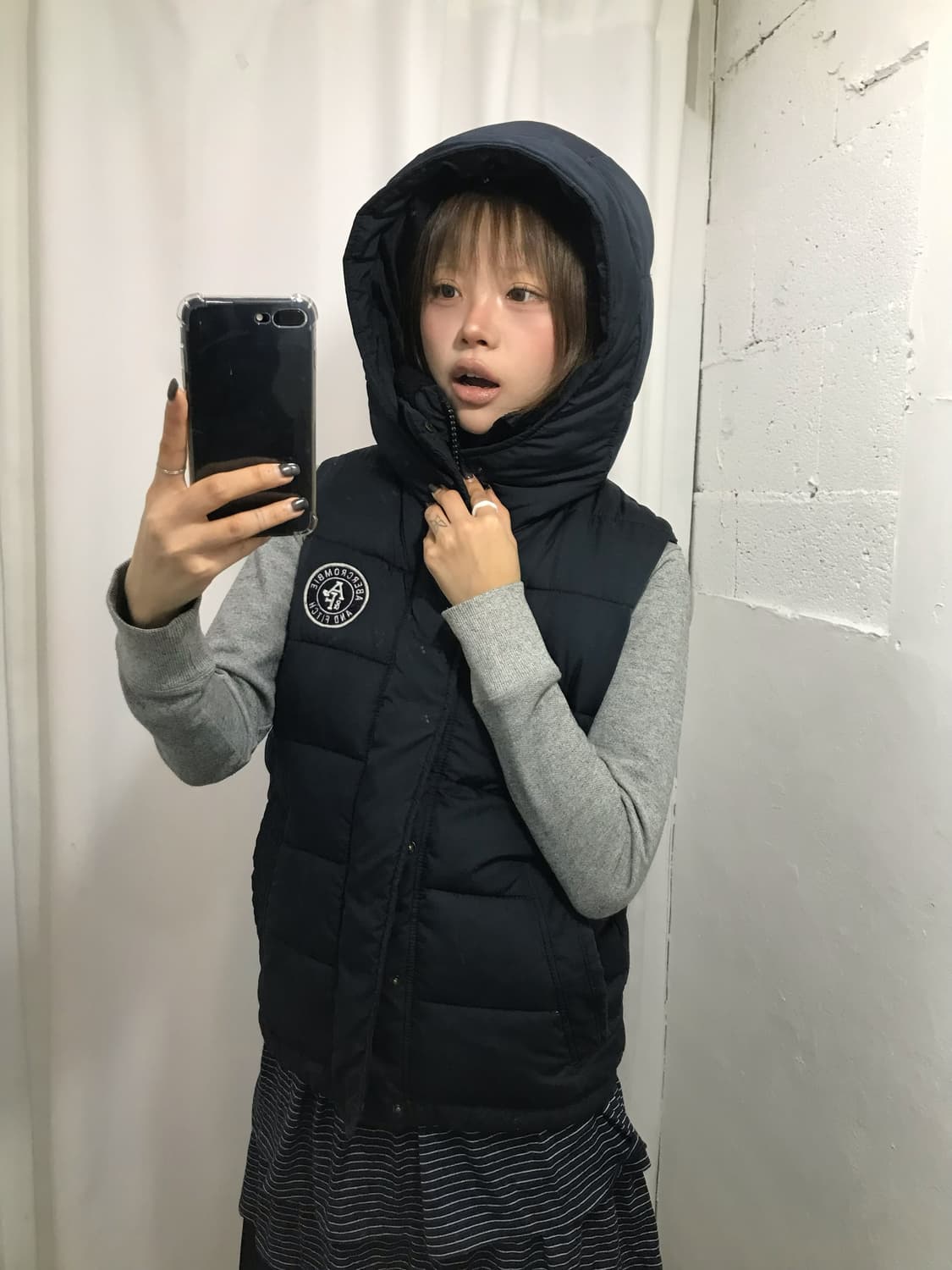 아베크롬비 네이비 후드 조끼 패딩  상품이미지2