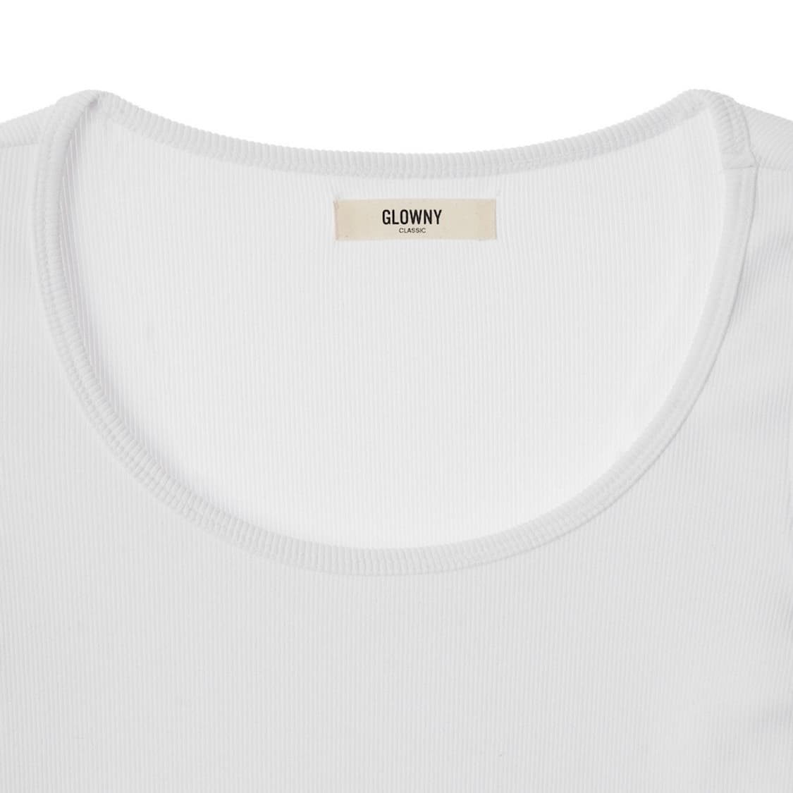 glowny 글로니 클래식 립 스쿱 롱 슬리브 화이트 상품이미지3
