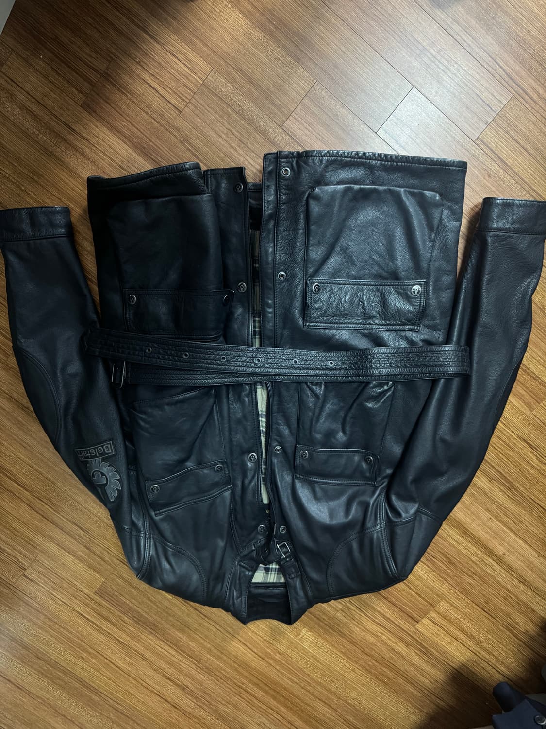 벨스타프 퓨어 모터사이클 벨티드 레더 자켓 L 상품이미지1