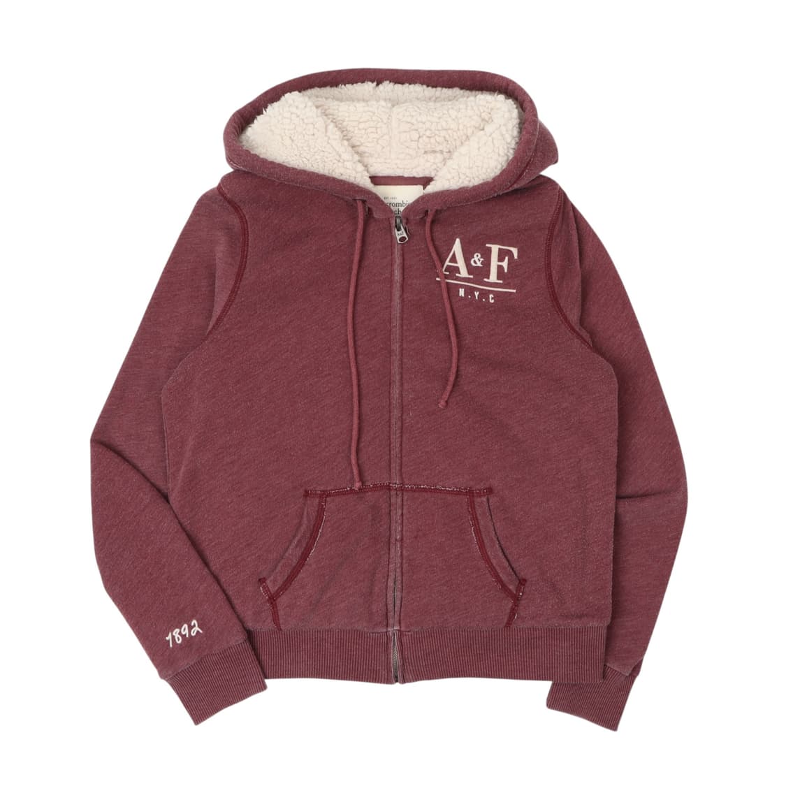 아베크롬비 버건디 쉐르파 후드집업 상품이미지1