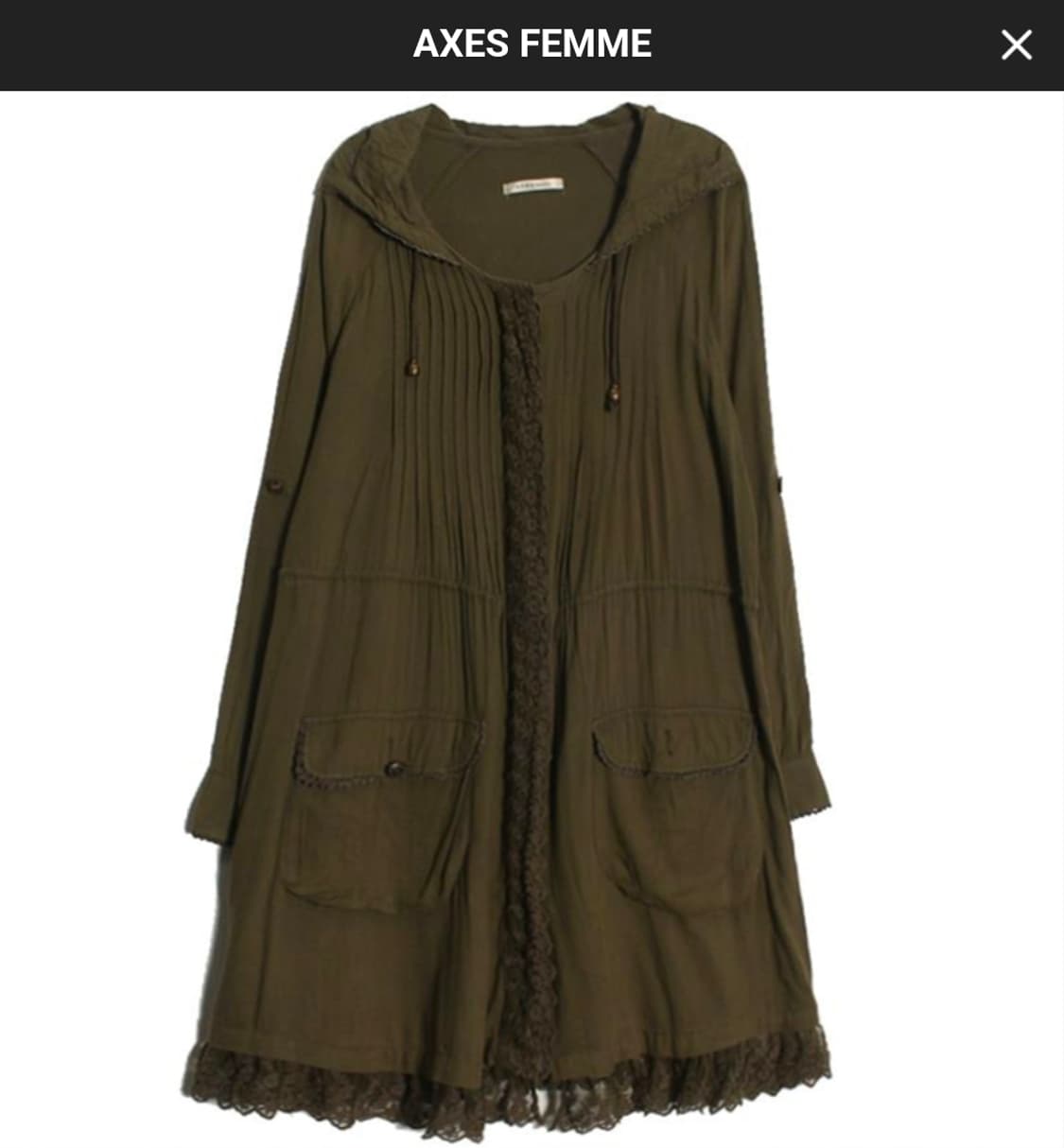 엑시즈팜 레이스 후드 야상 대대장 아우터 상품이미지1