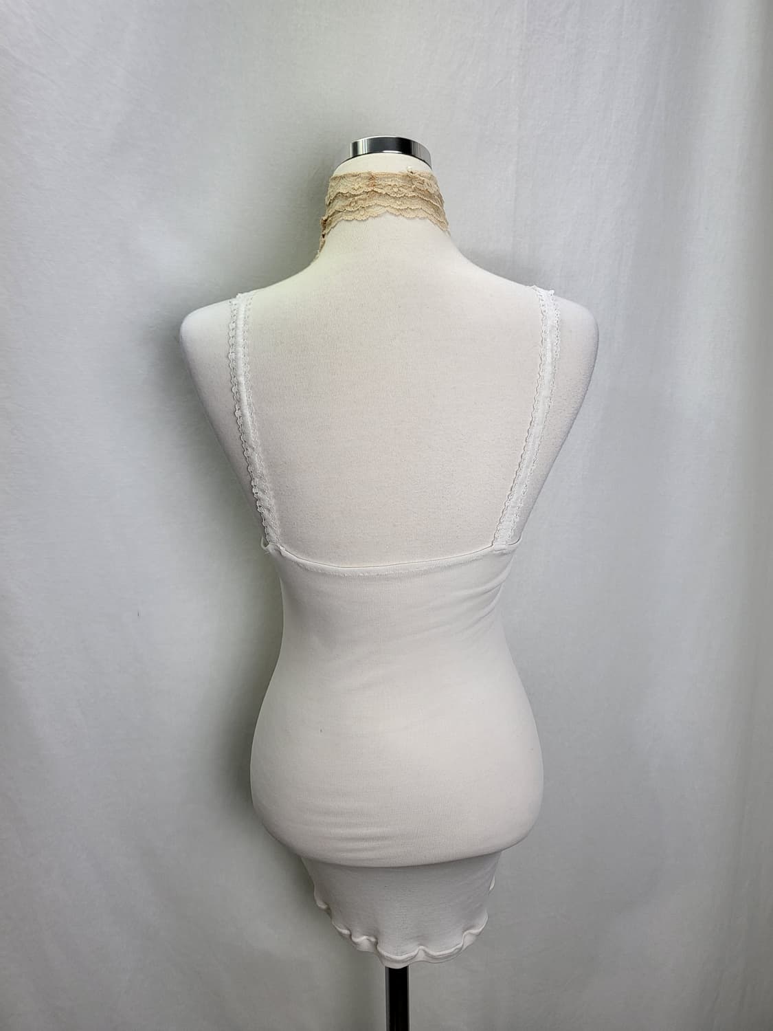 빈티지 플로럴 레이스 셔링 뷔스티에 나시 탑 상품이미지2