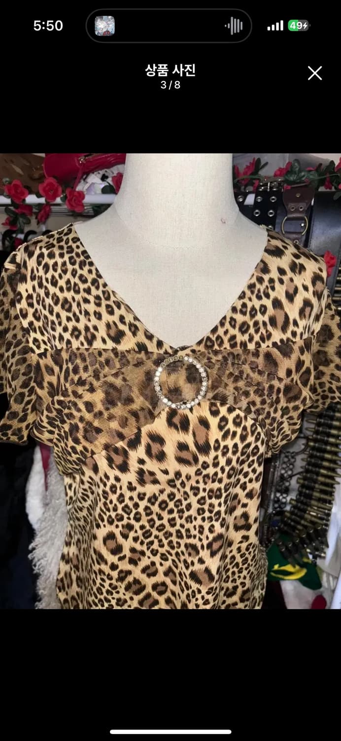 빈티지 갸루 오네갸루 y2k 대장 코디 반팔 블라우스 글리터 탑 상품이미지3