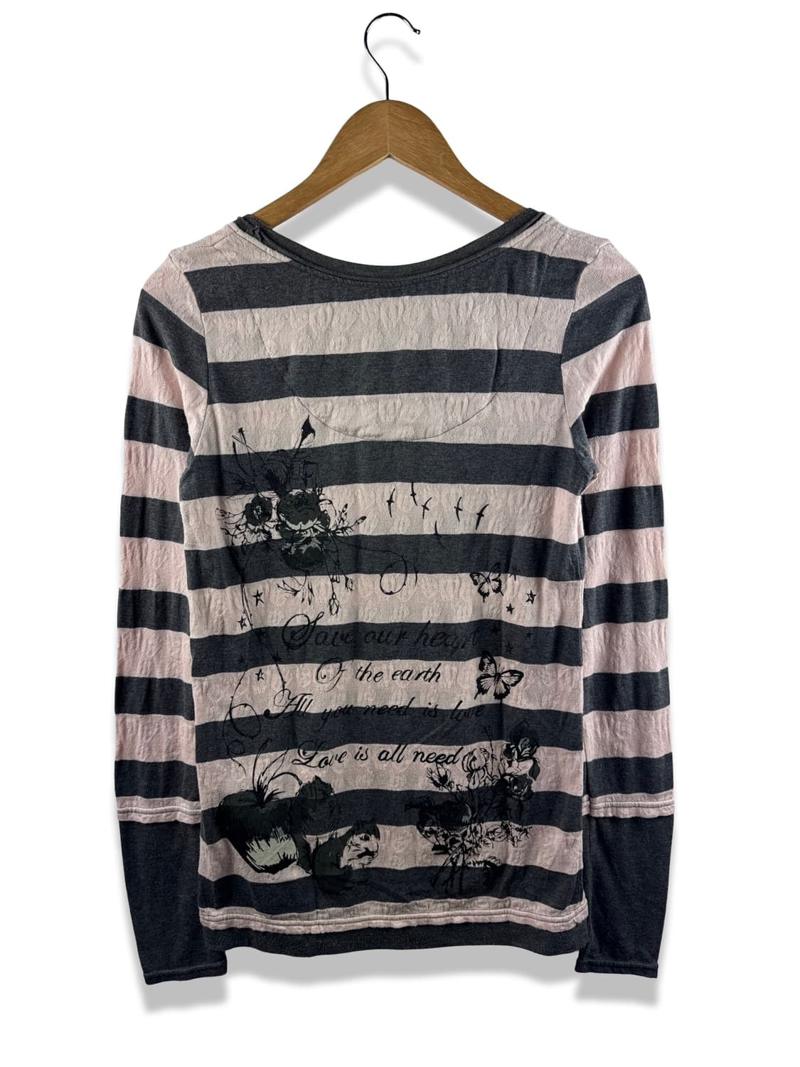 JPN 그런지 펑크 핑크 스트라이프 롱슬리브1817 상품이미지2