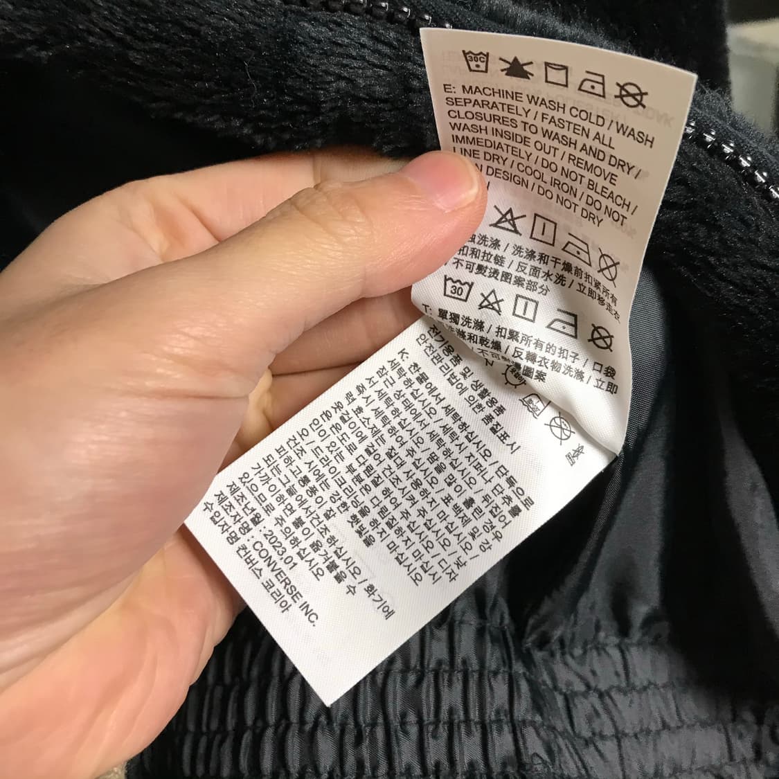 컨버스 23s 벨벳 후리스 투웨이 반누빔자켓점퍼 상품이미지7