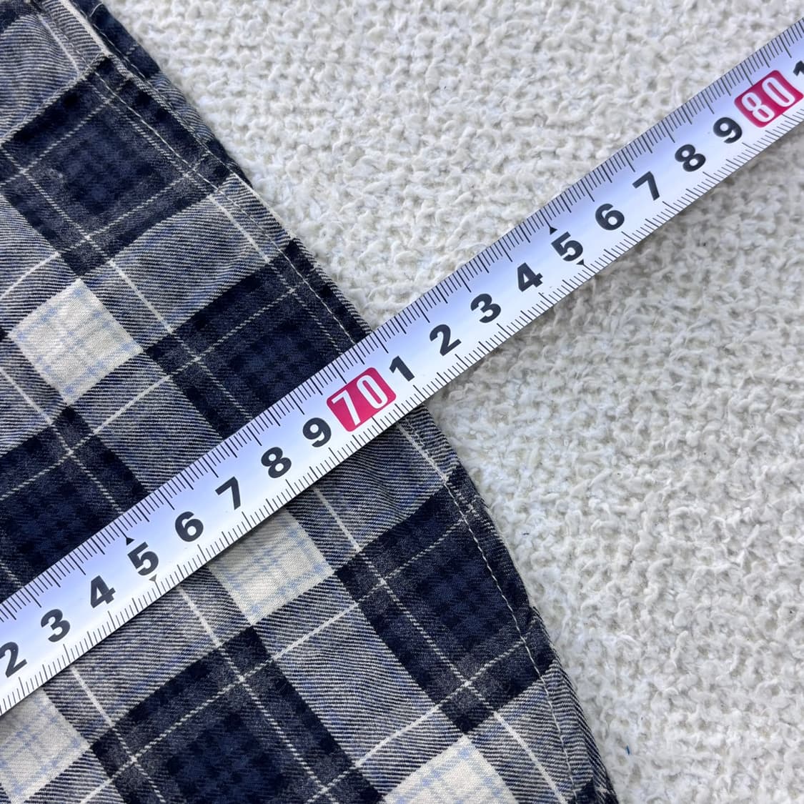 L 유니클로 체크 패턴 긴팔 셔츠 0427E 상품이미지5