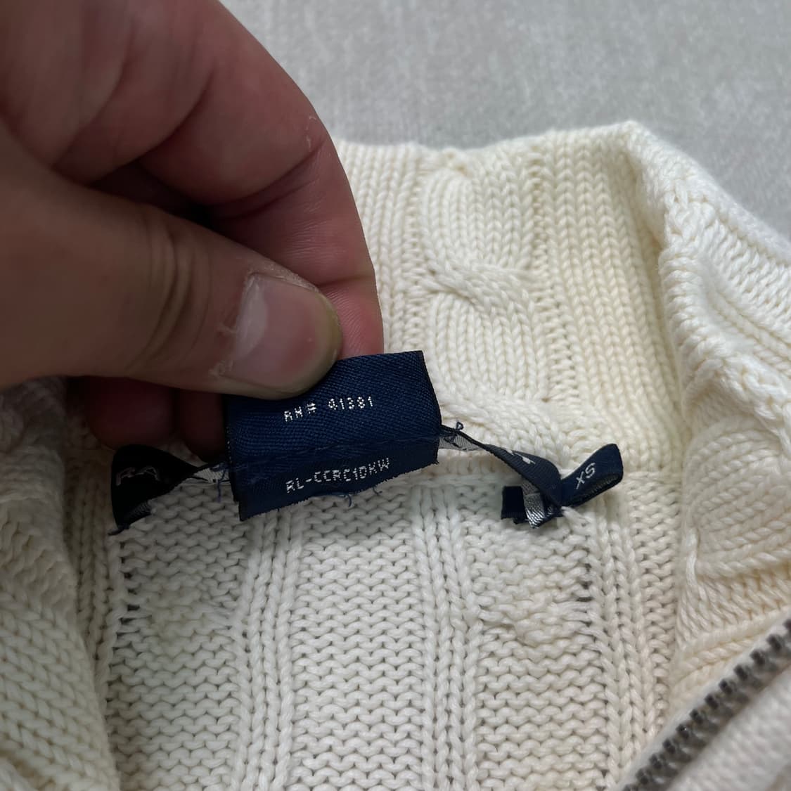 W 90 폴로 랄프로렌 스포츠 꽈배기 니트 집업 상품이미지3