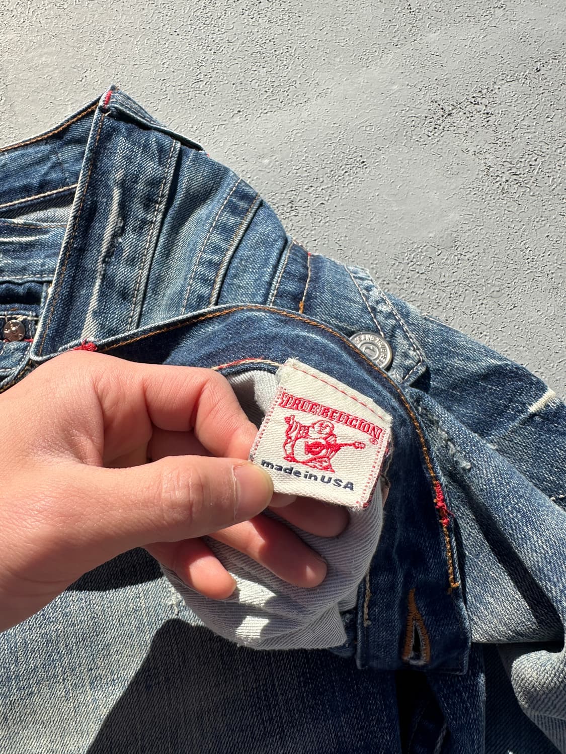 30) 트루 릴리전 남성 y2k 로우라이즈 스트레이트 데님팬츠 상품이미지10