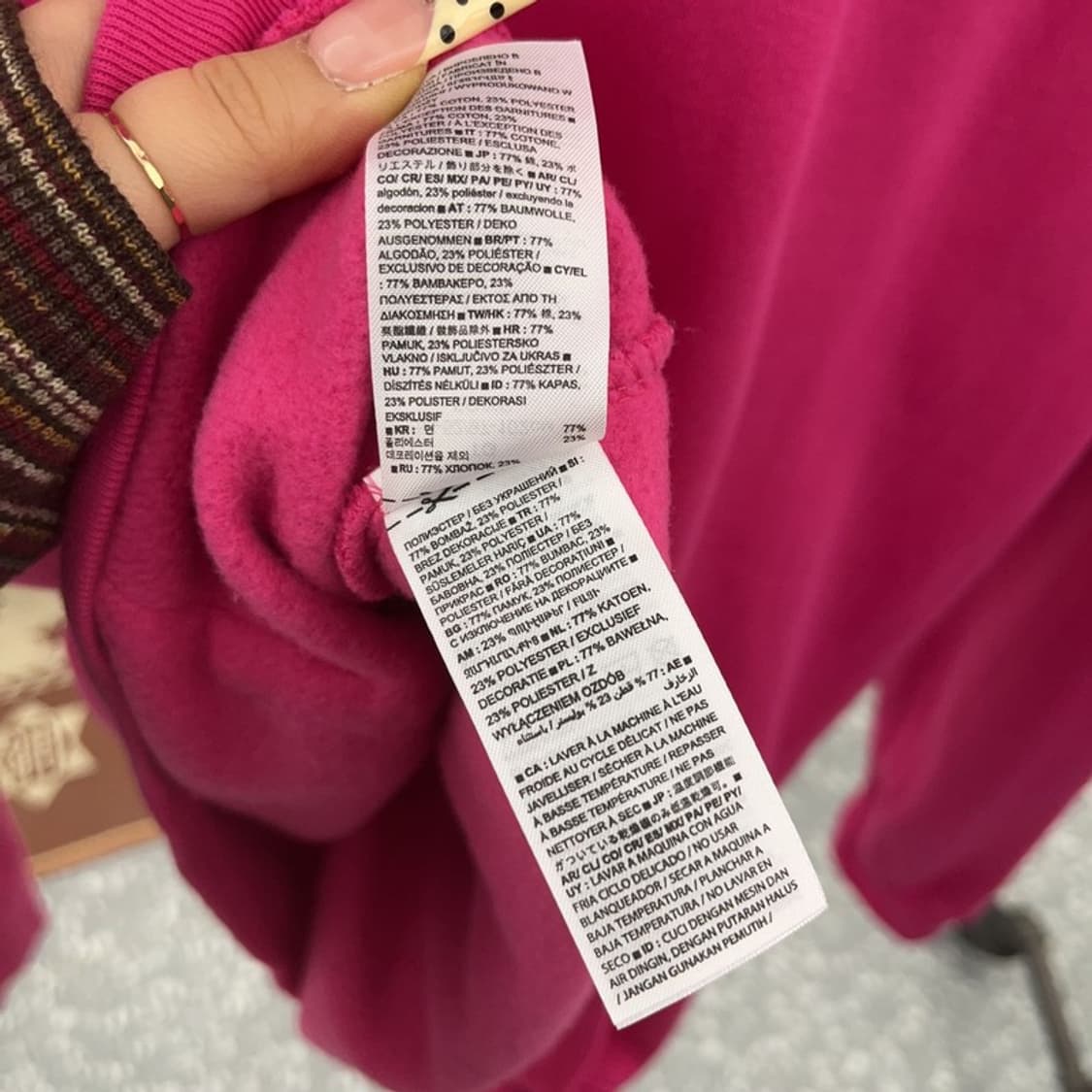 갭 레트로 Y2K 00's 대장급 핫핑크 빅로고 후드티 XL C09584 상품이미지7