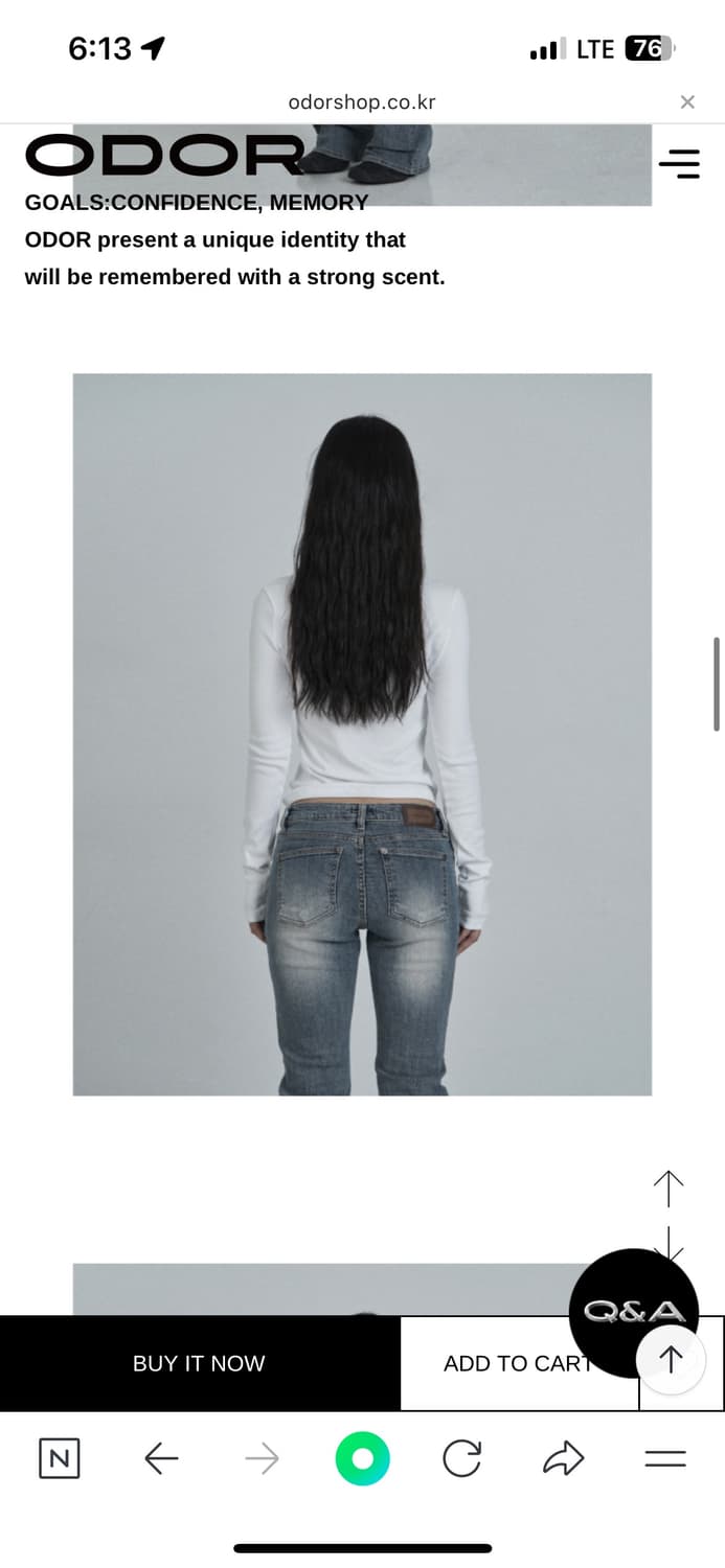 오도어 빈티지 로우진 블루 사이즈1 팝니다 상품이미지5