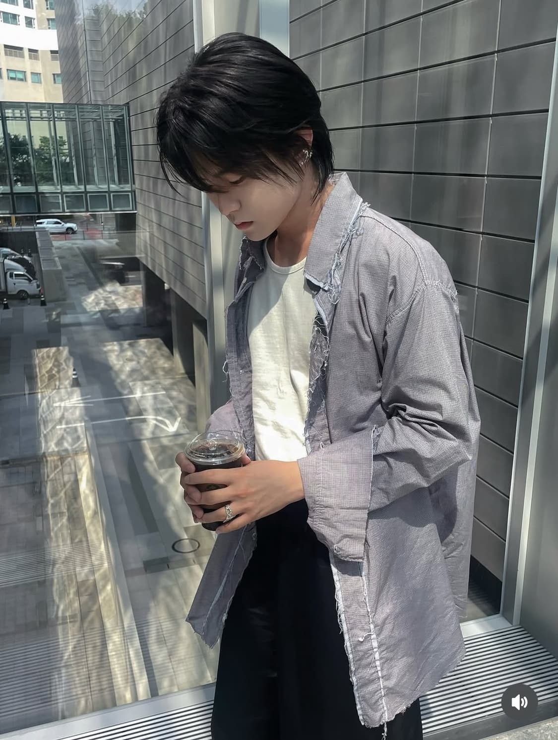에드워드커밍 컷아웃 체크 셔츠 상품이미지1