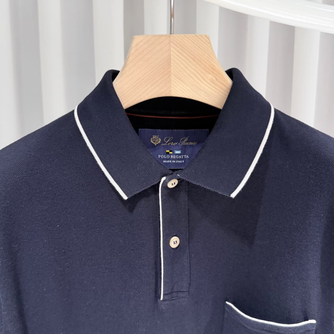 (A+/L) / 로로피아나 폴로 포켓 네이비 반팔 셔츠 상품이미지4